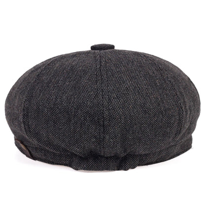Retro Peaky Diamond Check Beret, Men Casual Octagonal Cap, Hip Hop Style Newsboy Hat, Spring Autumn Casual Hat.