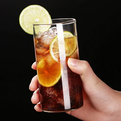 Large Capacity 250ml Glass Tumbler, Straight Glass for Cold Drinks, Coffee, and Milk, Creative Family Cup