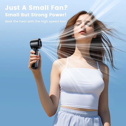 Portable Handheld Turbo Fan 5000mAh Rechargeable Foldable Desk and Neck Fan with 6 Speeds and Digital Display