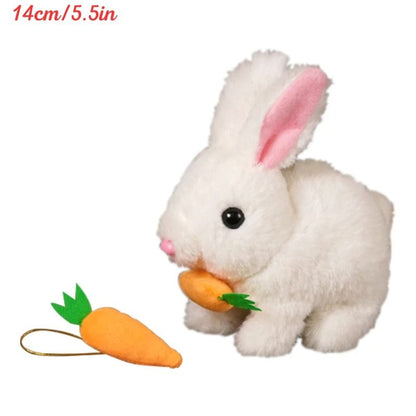 Electric Rabbit Plush Toy with Carrot – Walking, Ear-Wiggling, and Tail-Wagging Interactive Bunny for Kids