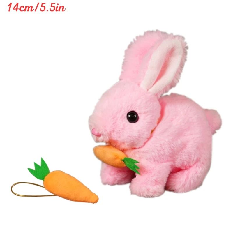 Electric Rabbit Plush Toy with Carrot – Walking, Ear-Wiggling, and Tail-Wagging Interactive Bunny for Kids
