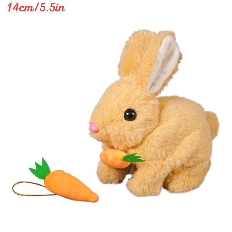 Electric Rabbit Plush Toy with Carrot – Walking, Ear-Wiggling, and Tail-Wagging Interactive Bunny for Kids