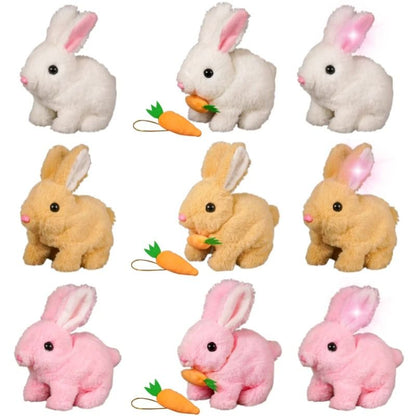 Electric Rabbit Plush Toy with Carrot – Walking, Ear-Wiggling, and Tail-Wagging Interactive Bunny for Kids