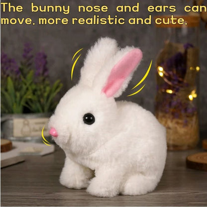 Electric Rabbit Plush Toy with Carrot – Walking, Ear-Wiggling, and Tail-Wagging Interactive Bunny for Kids