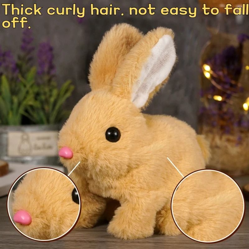 Electric Rabbit Plush Toy with Carrot – Walking, Ear-Wiggling, and Tail-Wagging Interactive Bunny for Kids
