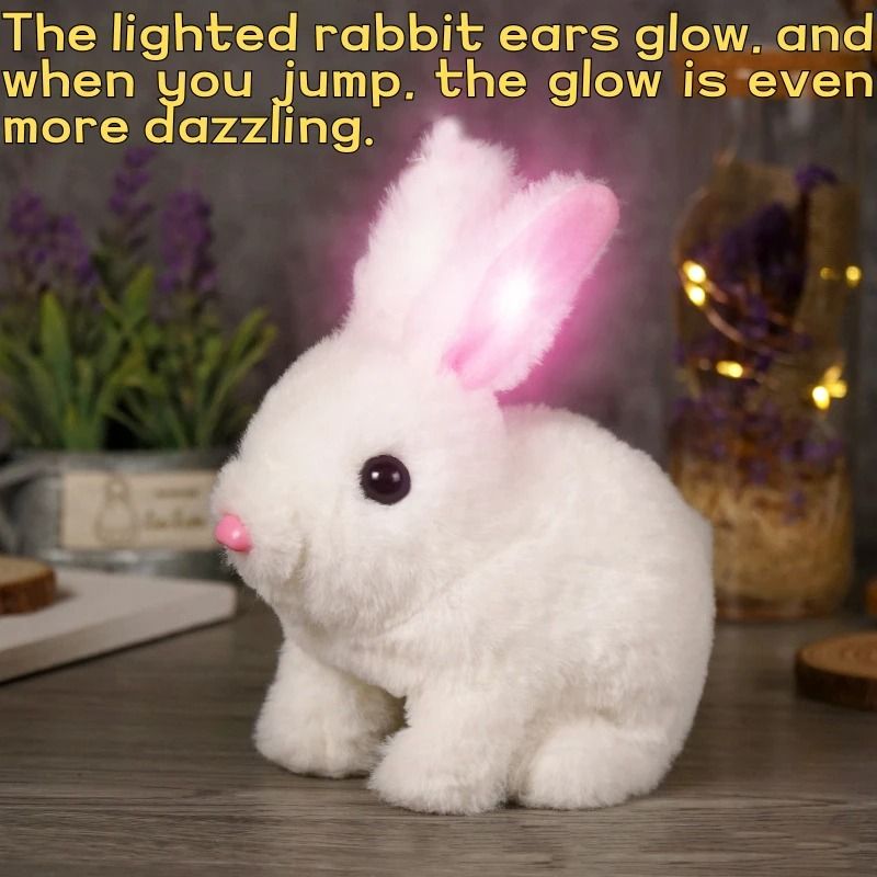 Electric Rabbit Plush Toy with Carrot – Walking, Ear-Wiggling, and Tail-Wagging Interactive Bunny for Kids