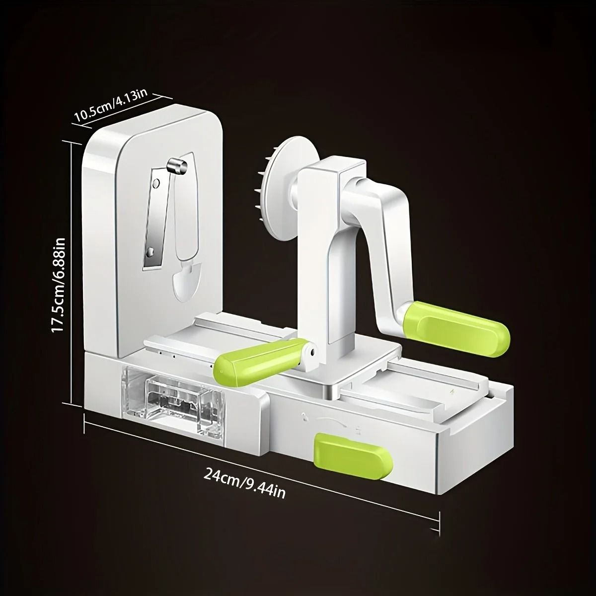 Stainless Steel Potato Noodle Maker and Vegetable Spiralizer with Foldable Design and Rotary Grater Blades