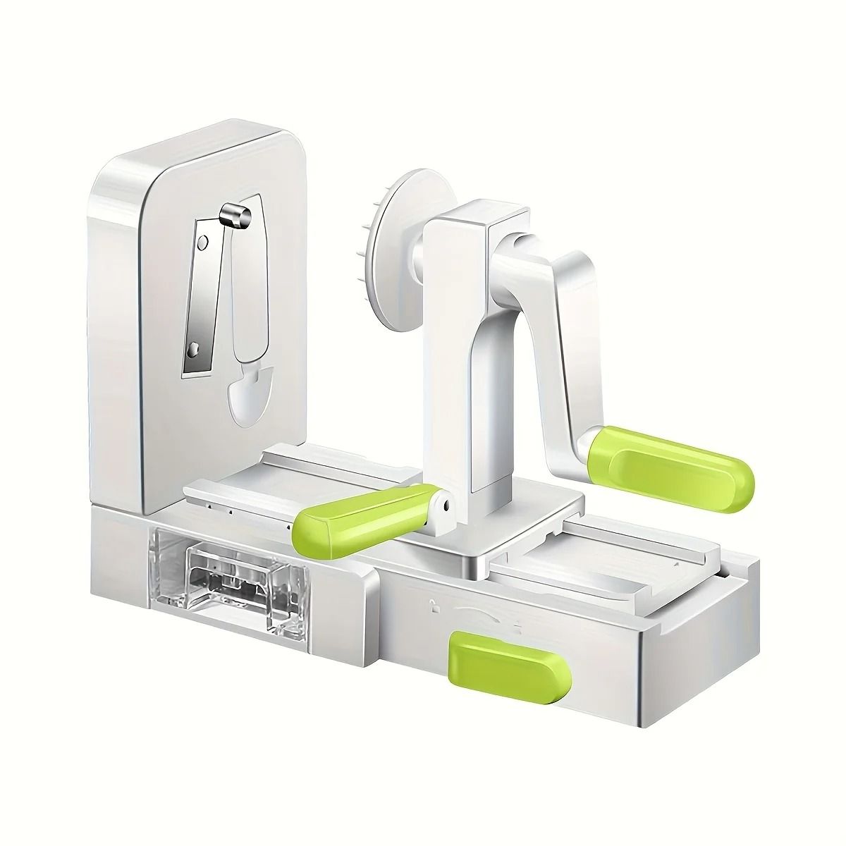 Stainless Steel Potato Noodle Maker and Vegetable Spiralizer with Foldable Design and Rotary Grater Blades