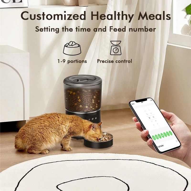 Automatic Smart Pet Feeder 4L with Stainless Steel Bowl and Custom Portion Control