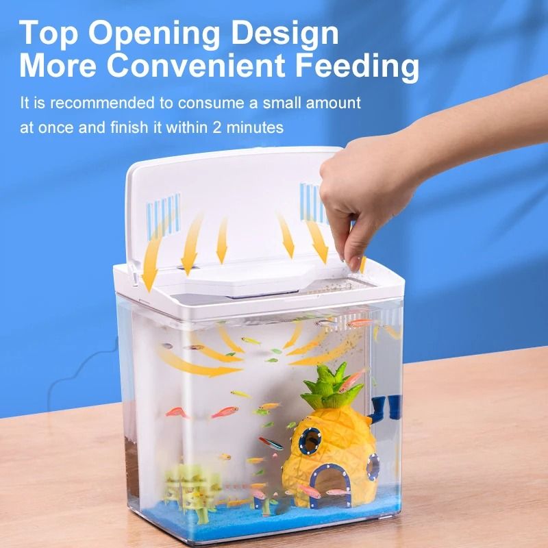 Mini Fish Tank with Self Circulating Filter System for Living Room or Desktop