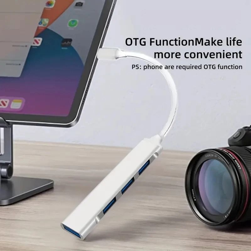 4 Port Type C USB Hub Splitter Adapter for Laptop and Computer