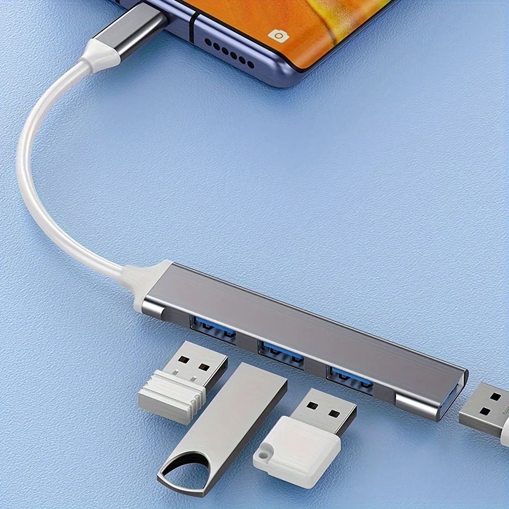 4 Port Type C USB Hub Splitter Adapter for Laptop and Computer