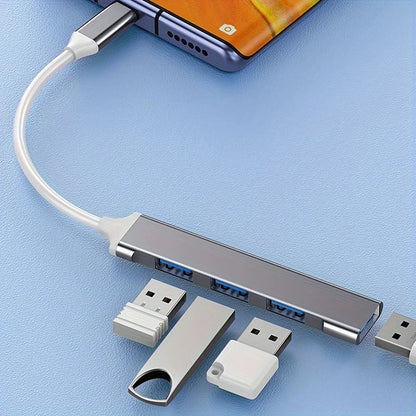 4 Port Type C USB Hub Splitter Adapter for Laptop and Computer