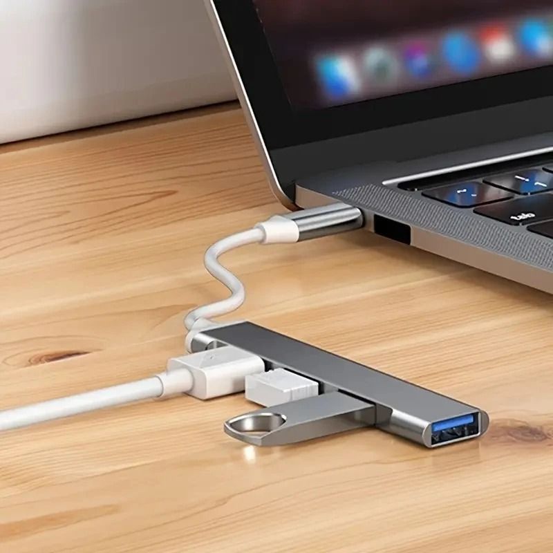 4 Port Type C USB Hub Splitter Adapter for Laptop and Computer