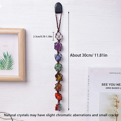 Natural Crystal Chakra Pendant for Car and Healing Decor