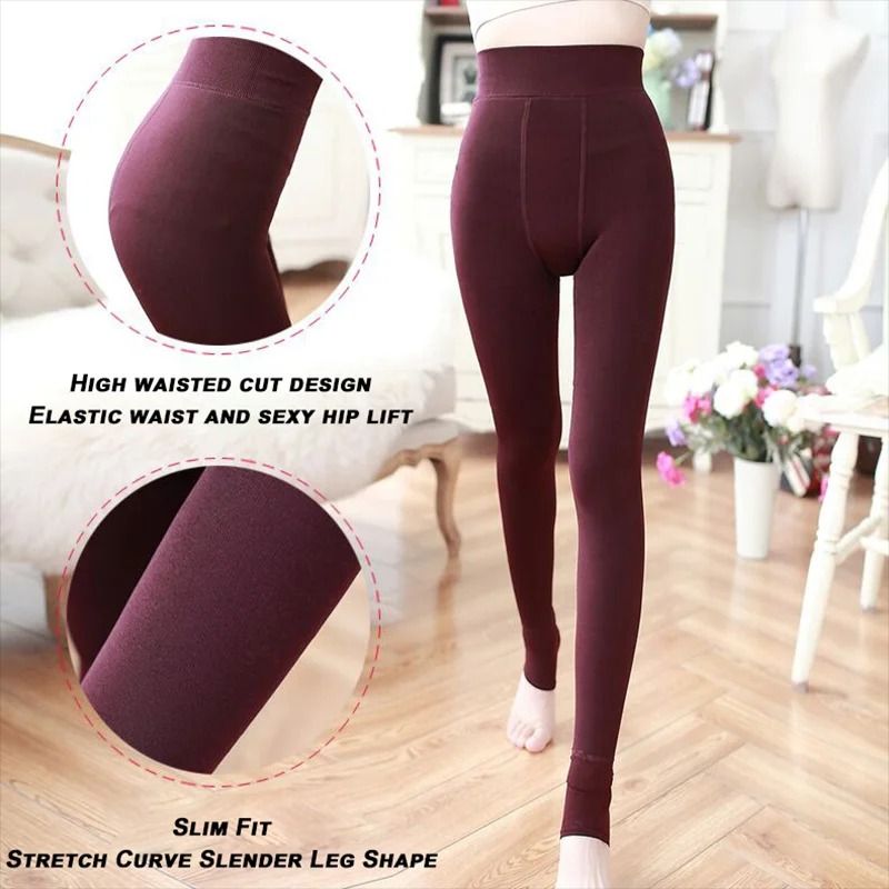 Womens Super Thick Winter Thermal Leggings Fleece Lined