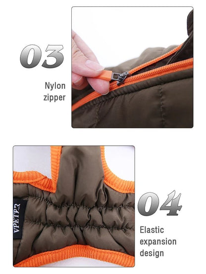Waterproof Puppy Winter Jacket with Built-in Harness for Small Dogs