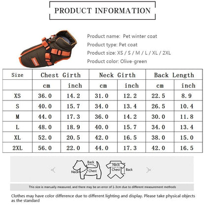 Waterproof Puppy Winter Jacket with Built-in Harness for Small Dogs