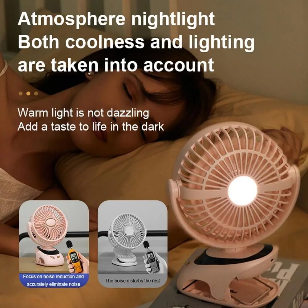 Portable Clip On Desk Fan with Rechargeable Battery for Home and Travel