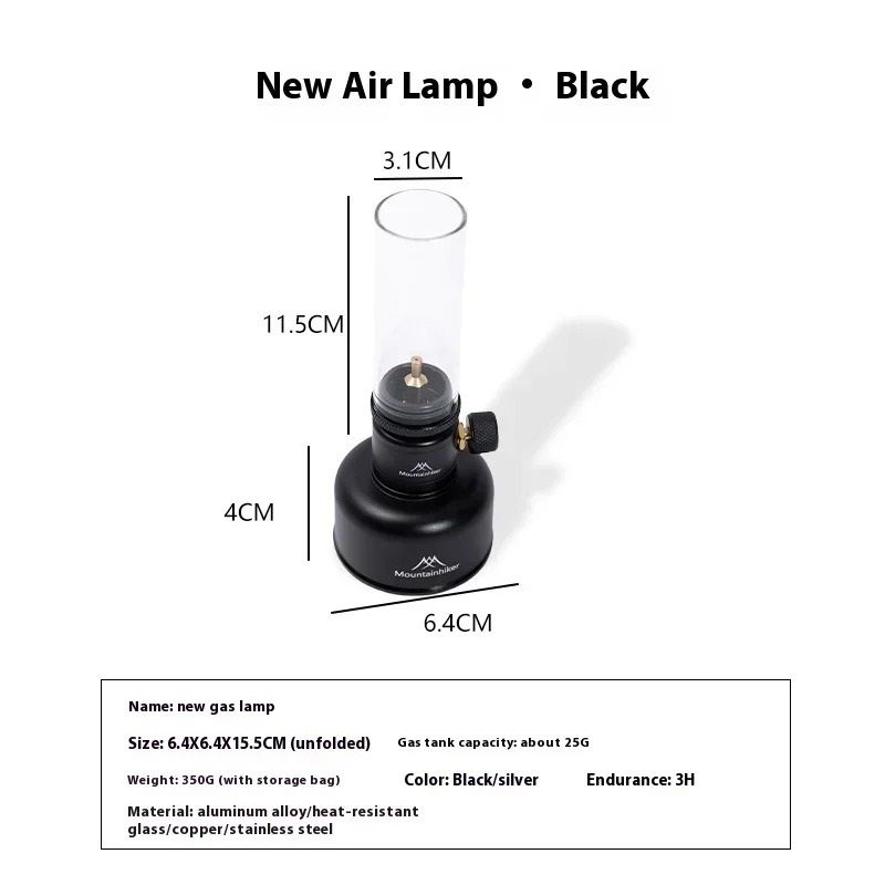 Portable Outdoor Camping Gas Lamp with Refillable Tank and Accessories