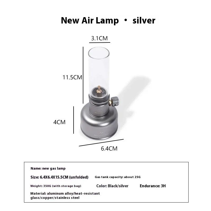 Portable Outdoor Camping Gas Lamp with Refillable Tank and Accessories