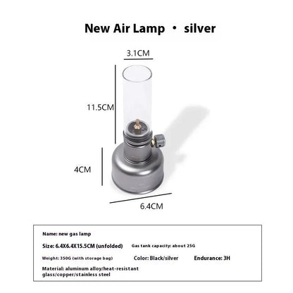 Portable Outdoor Camping Gas Lamp with Refillable Tank and Accessories