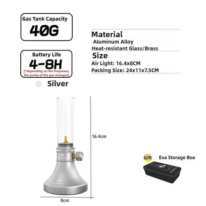 Portable Outdoor Camping Gas Lamp with Refillable Tank and Accessories