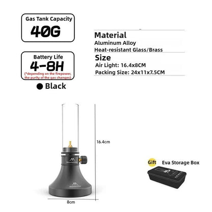 Portable Outdoor Camping Gas Lamp with Refillable Tank and Accessories