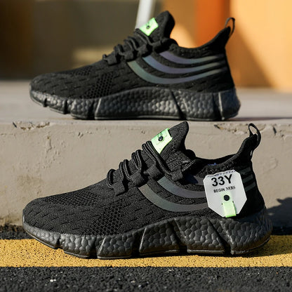 Lightweight Outdoor Mesh Running Shoes for Men, Summer Breathable Casual Sneakers & Athletic Jogging Tenis Walking