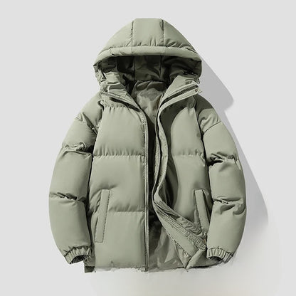 Thickened Down Cotton Padded Jacket, Autumn Winter Coat for Men and Women, Casual Loose Fit Hooded Puffer Jacket