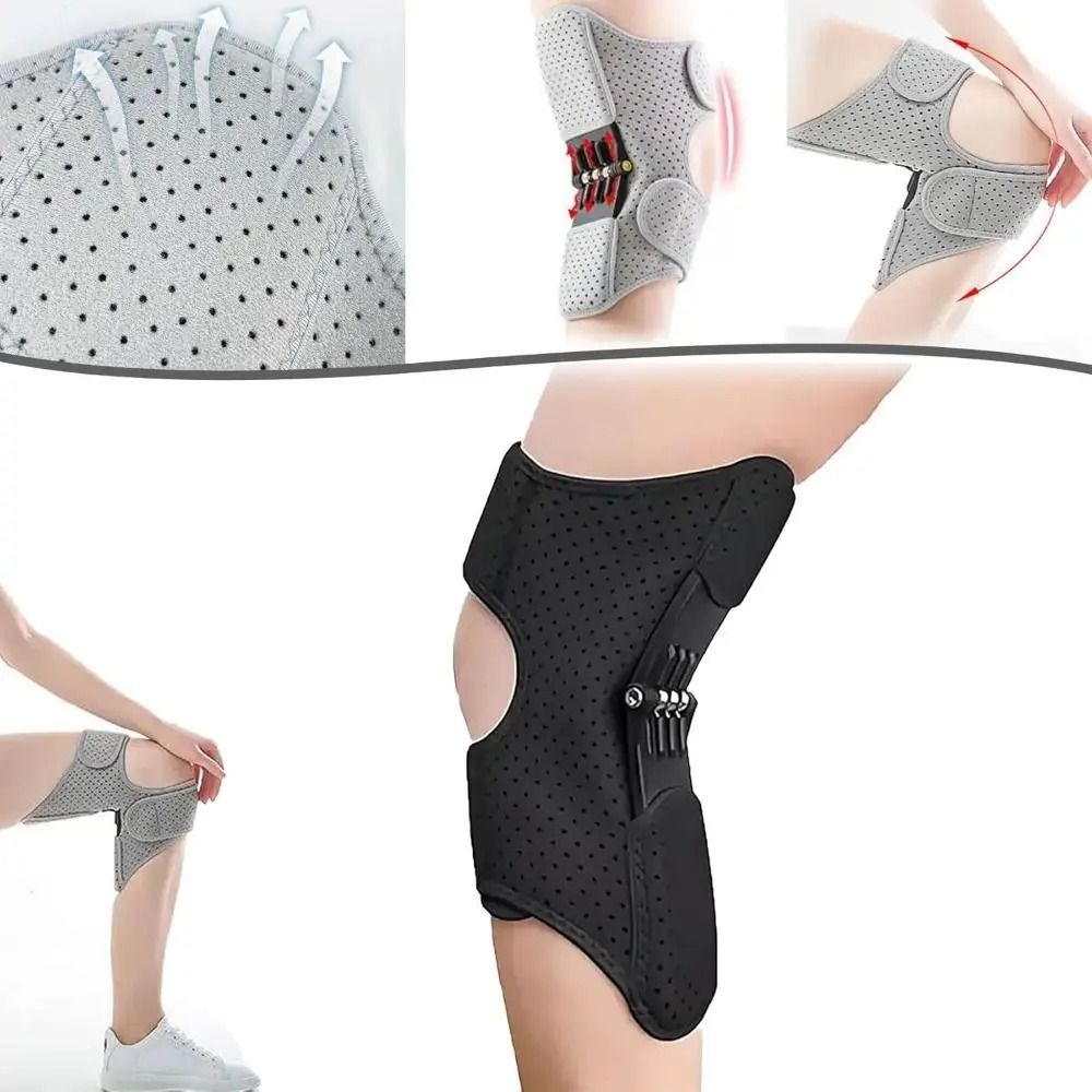 Knee Booster Power Joint Support Brace with Adjustable Spring Stabilizer