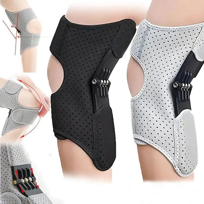 Knee Booster Power Joint Support Brace with Adjustable Spring Stabilizer