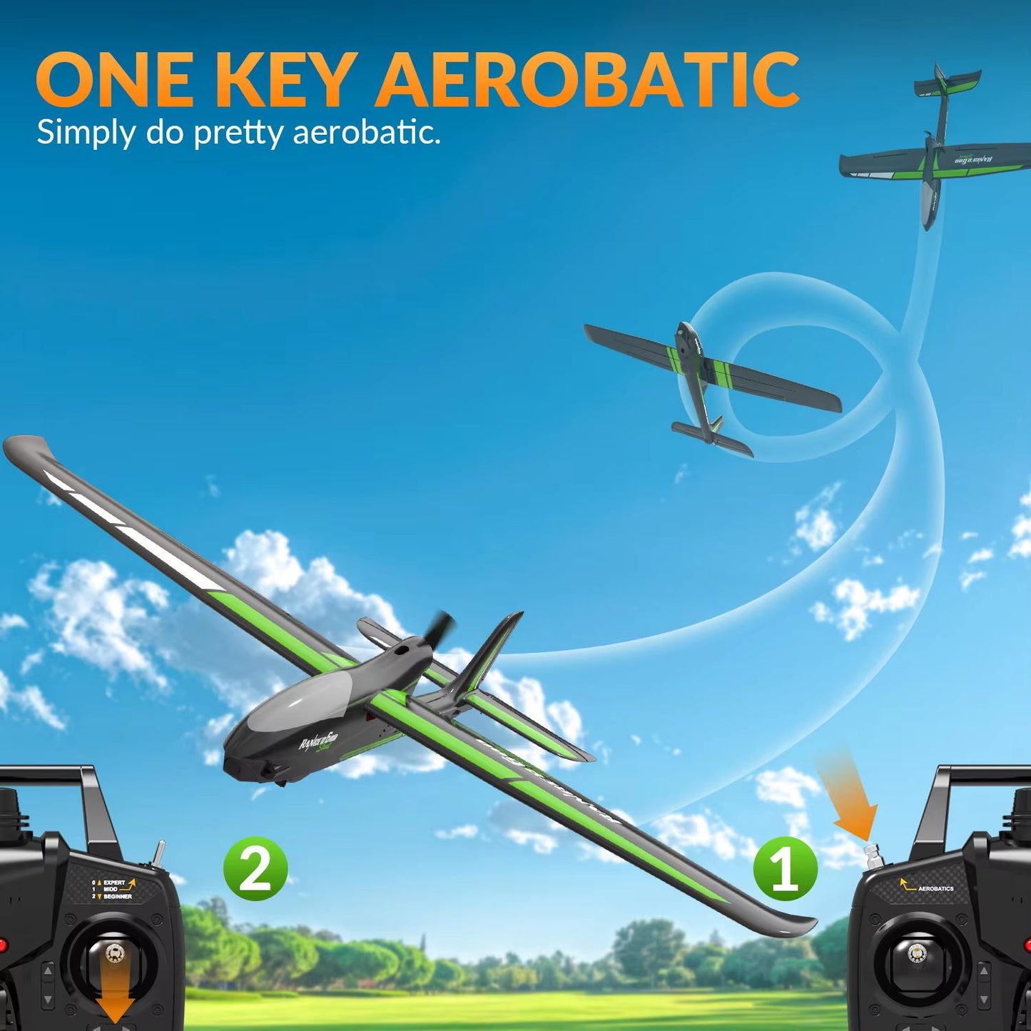 VolantexRC Ranger 600 – 4CH RC Airplane with 6-Axis Gyro Stabilizer & One-Key Aerobatics