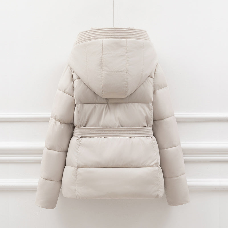Women's Padded Winter Coat, Slimming Waist Cinching Design, Hooded Cotton Jacket, Trendy Outerwear