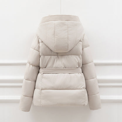 Women's Padded Winter Coat, Slimming Waist Cinching Design, Hooded Cotton Jacket, Trendy Outerwear