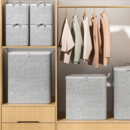 Large Capacity Non-Woven Storage Bag - Foldable Closet Organizer for Clothes, Quilts, and Toys