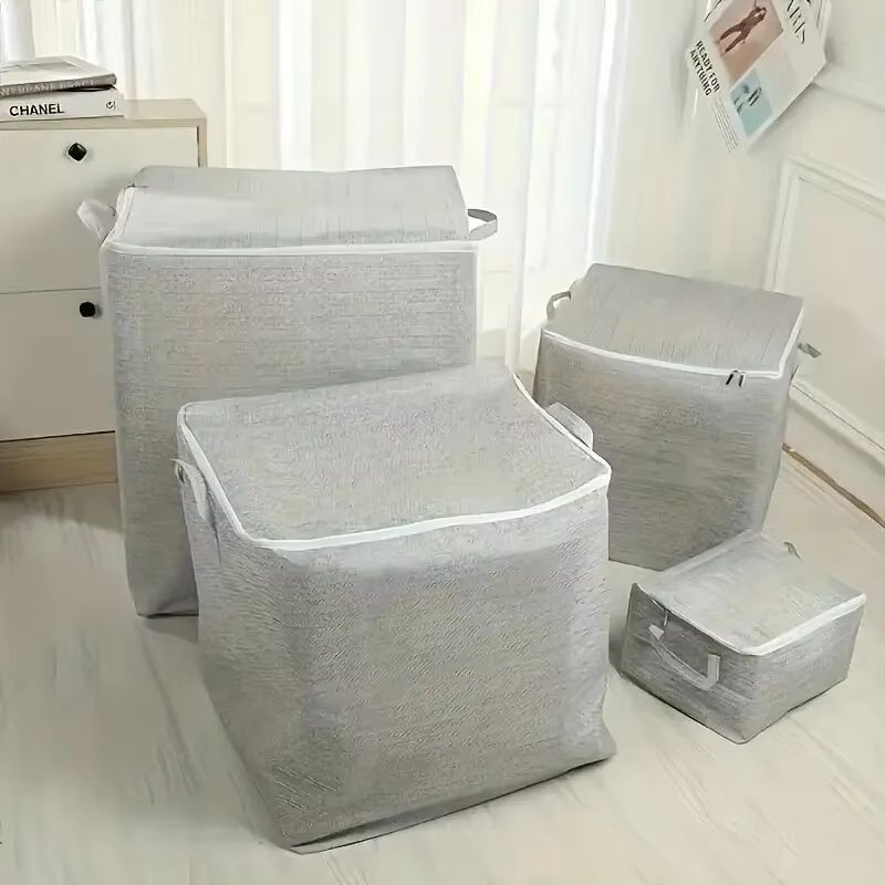 Large Capacity Non-Woven Storage Bag - Foldable Closet Organizer for Clothes, Quilts, and Toys