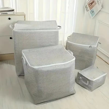 Large Capacity Non-Woven Storage Bag - Foldable Closet Organizer for Clothes, Quilts, and Toys