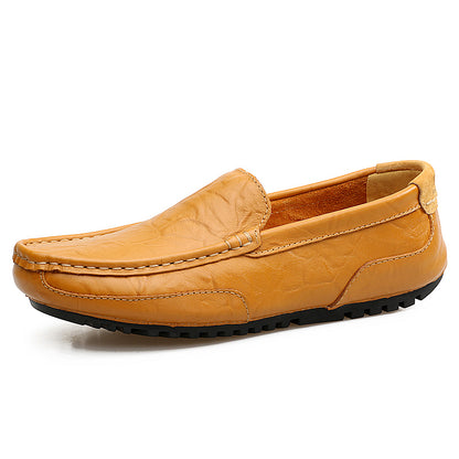 Luxury Italian Designer Mens Loafers, Soft Genuine Leather Casual Moccasins, Breathable Slip-On Boat Shoes for Summer