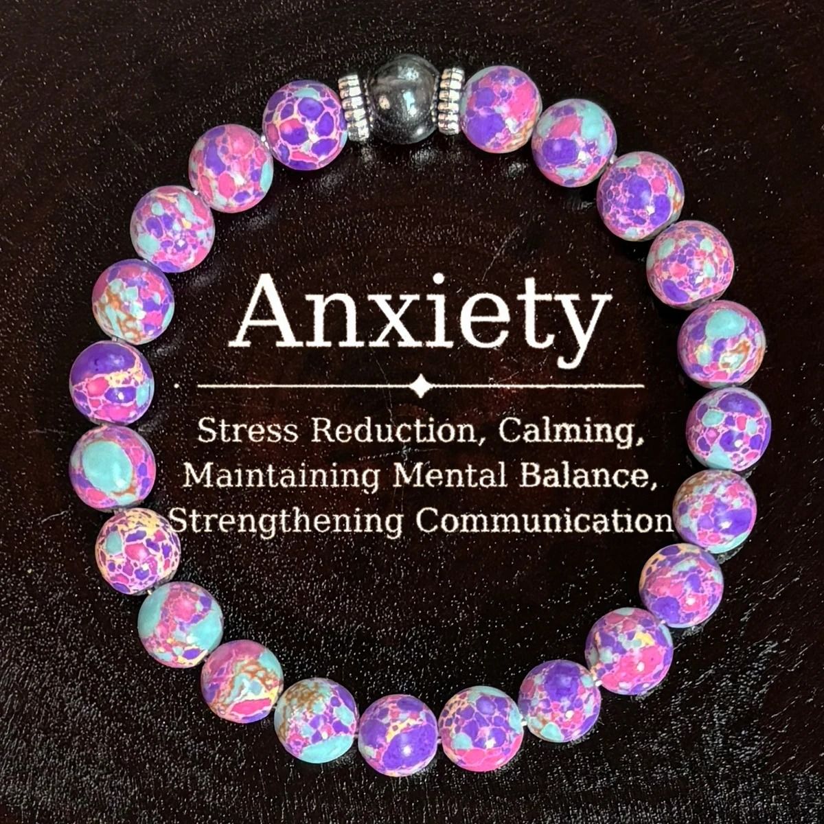 Bohemian Purple Stone Beaded Stretch Bracelet for Men & Women