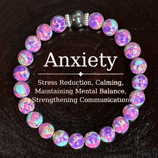 Bohemian Purple Stone Beaded Stretch Bracelet for Men & Women