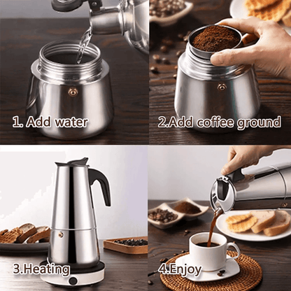 BrewMaster Classic Moka Coffee Maker