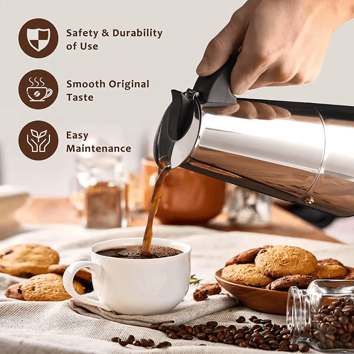 BrewMaster Classic Moka Coffee Maker