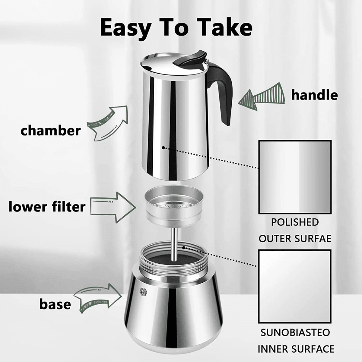 BrewMaster Classic Moka Coffee Maker