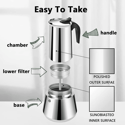 BrewMaster Classic Moka Coffee Maker