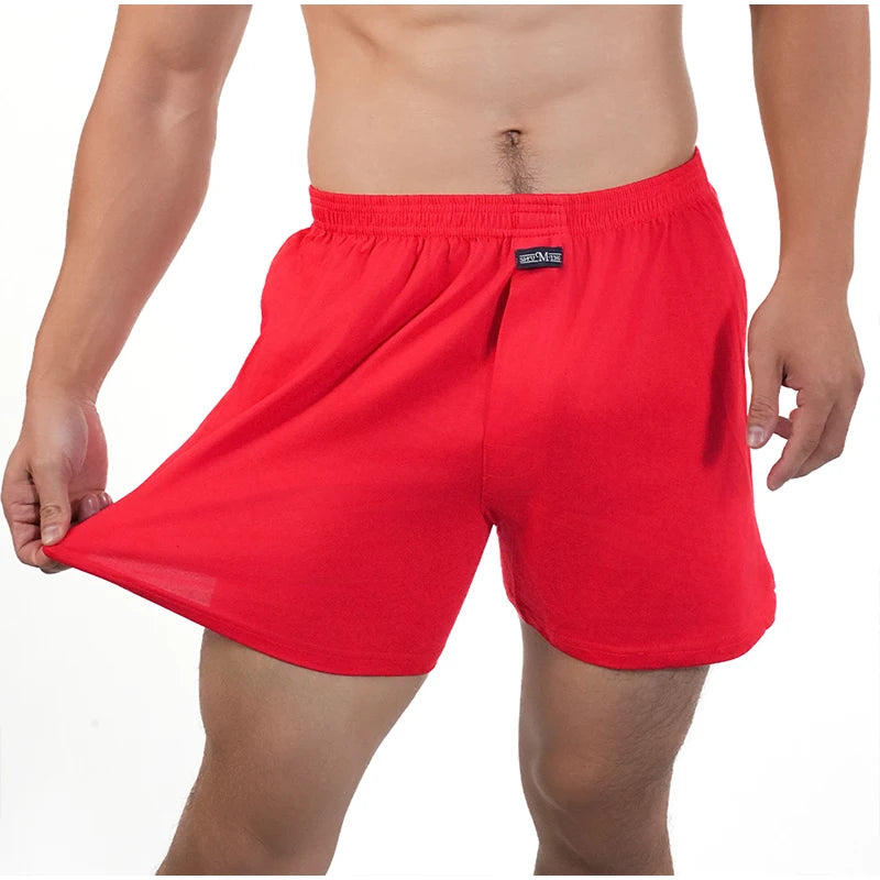 Men's Cotton Pajama Shorts, Cotton, Elastic Waist Short Pants, Breathable Summer Sleepwear, Casual Home Shorts