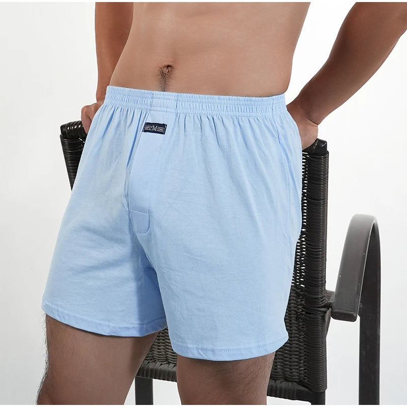 Men's Cotton Pajama Shorts, Cotton, Elastic Waist Short Pants, Breathable Summer Sleepwear, Casual Home Shorts