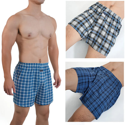 Men's Cotton Pajama Shorts, Cotton, Elastic Waist Short Pants, Breathable Summer Sleepwear, Casual Home Shorts