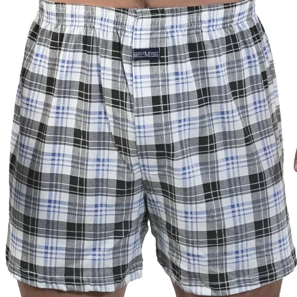 Men's Cotton Pajama Shorts, Cotton, Elastic Waist Short Pants, Breathable Summer Sleepwear, Casual Home Shorts