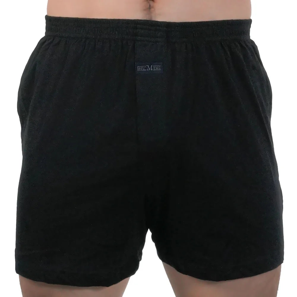 Men's Cotton Pajama Shorts, Cotton, Elastic Waist Short Pants, Breathable Summer Sleepwear, Casual Home Shorts